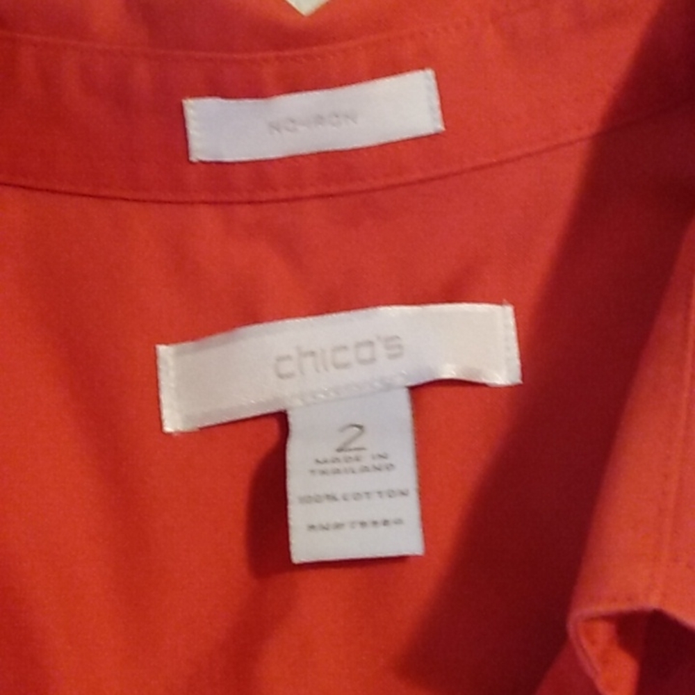 Chico's red button up blouse - Picture 2 of 6
